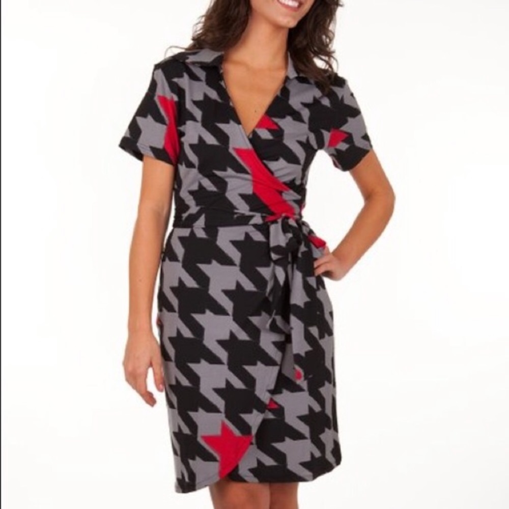 TN 177 Tracy Negoshian Dress Jane Houndstooth